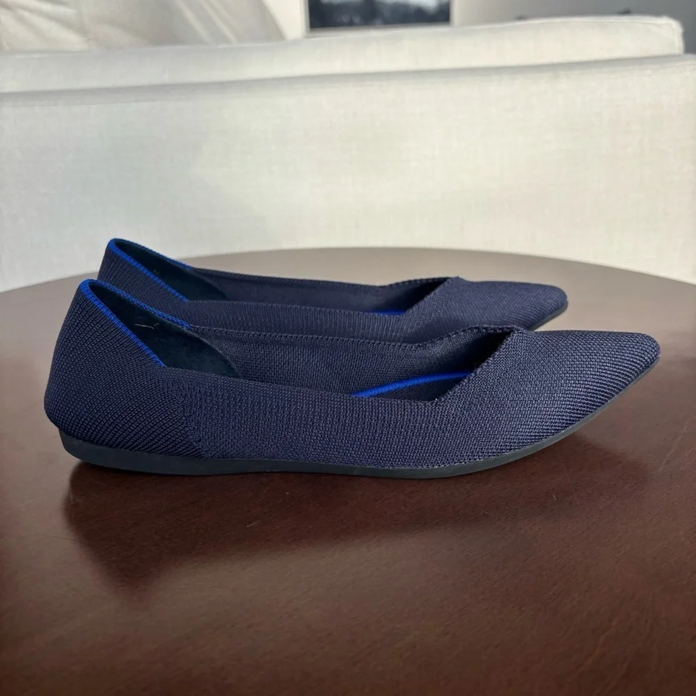 Rothy's Women’s The Point Maritime Navy‎ Slip On Flats Ballet, Size 7